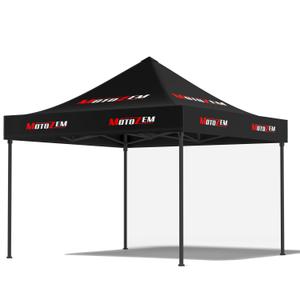 Tente de course MotoZem Line sans parois latérales, noire