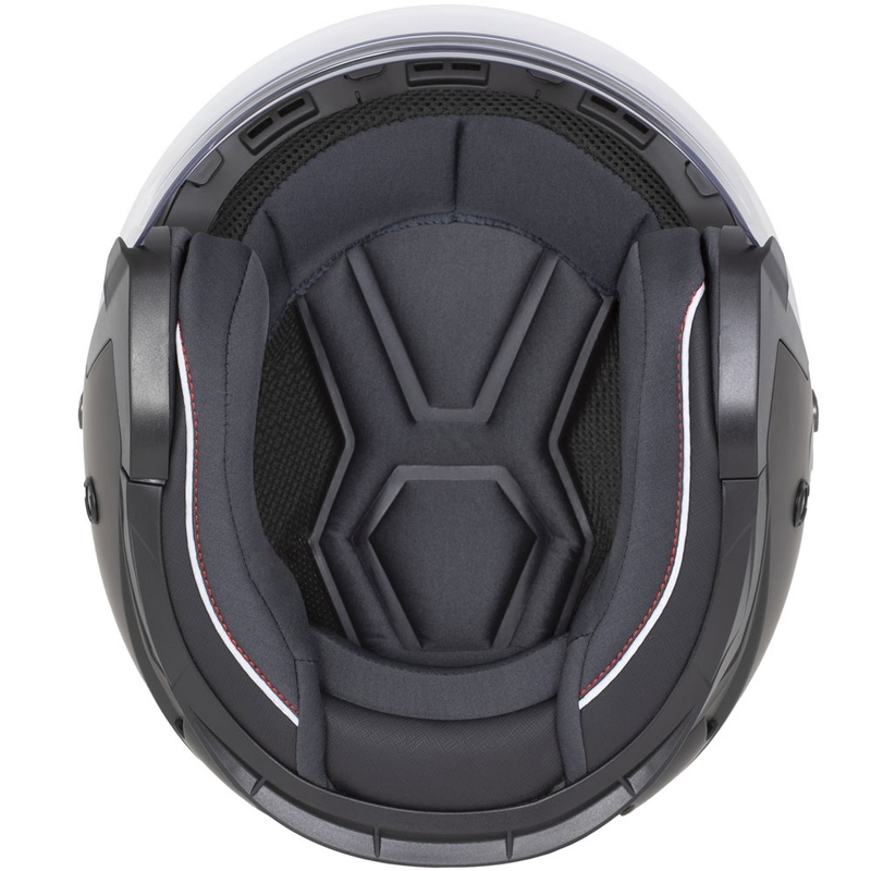 Casque moto jet Cassida Reflex 2.0 Safety jaune fluo-rouge-gris-argent réfléchissant