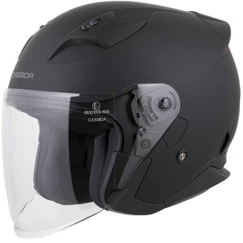 Casque moto ouvert Cassida Reflex 2.0 Solid, noir mat et gris foncé