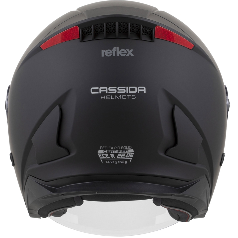 Casque moto ouvert Cassida Reflex 2.0 Solid, noir mat et gris foncé