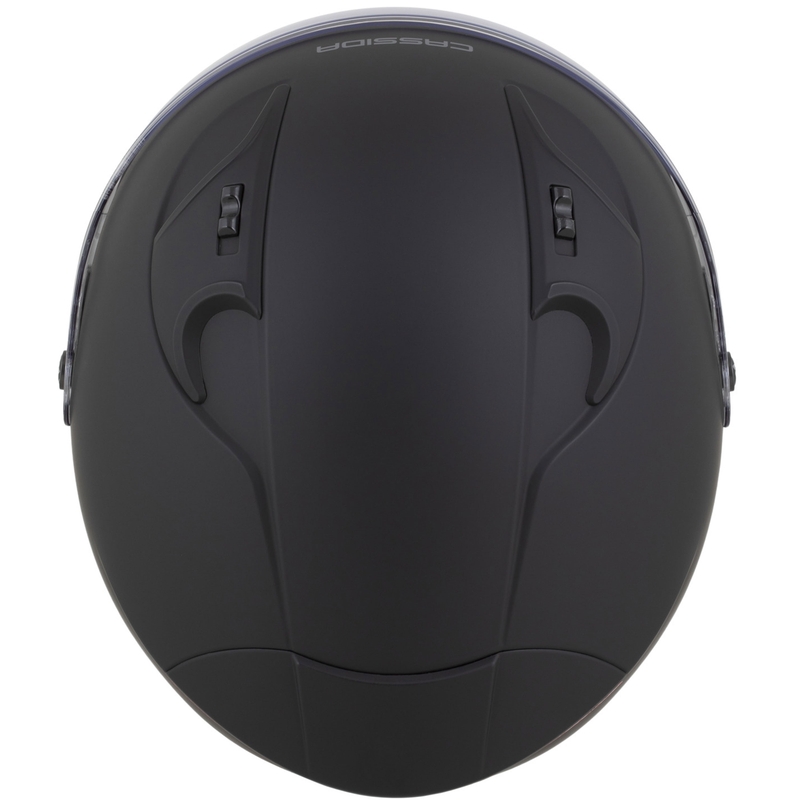 Casque moto ouvert Cassida Reflex 2.0 Solid, noir mat et gris foncé