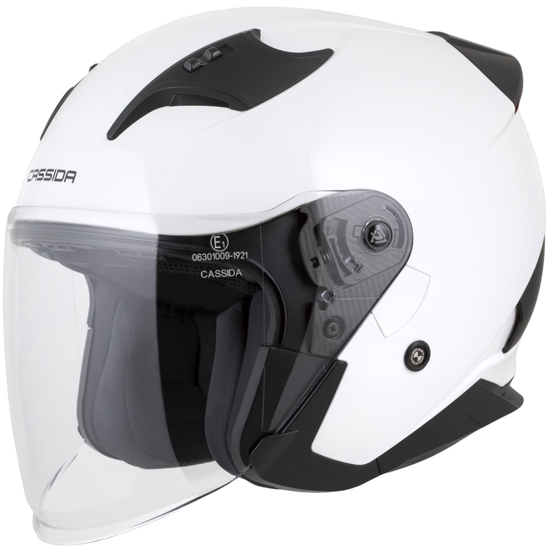 Casque moto jet Cassida Reflex 2.0 Solid blanc-noir