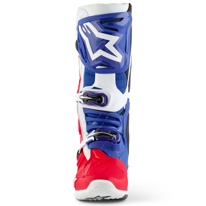 Bottes de moto Alpinestars Tech 10 Édition limitée FORTITUDE Blanc-Bleu-Rouge