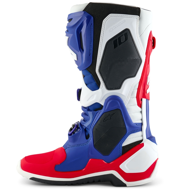 Bottes de moto Alpinestars Tech 10 Édition limitée FORTITUDE Blanc-Bleu-Rouge