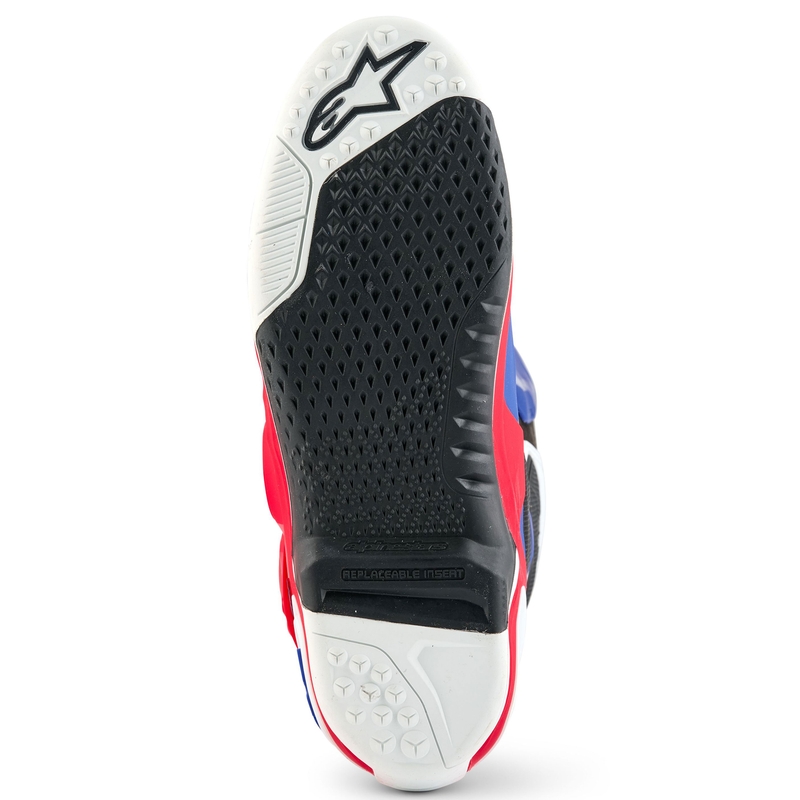 Bottes de moto Alpinestars Tech 10 Édition limitée FORTITUDE Blanc-Bleu-Rouge