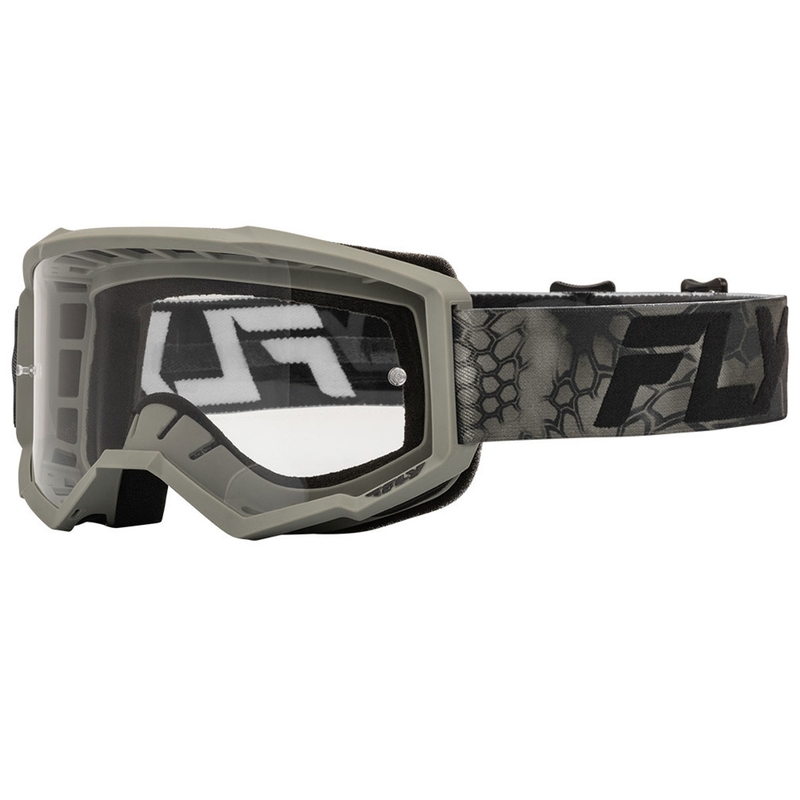 Lunettes de motocross Fly Racing Focus gris-noir avec plexiglas transparent