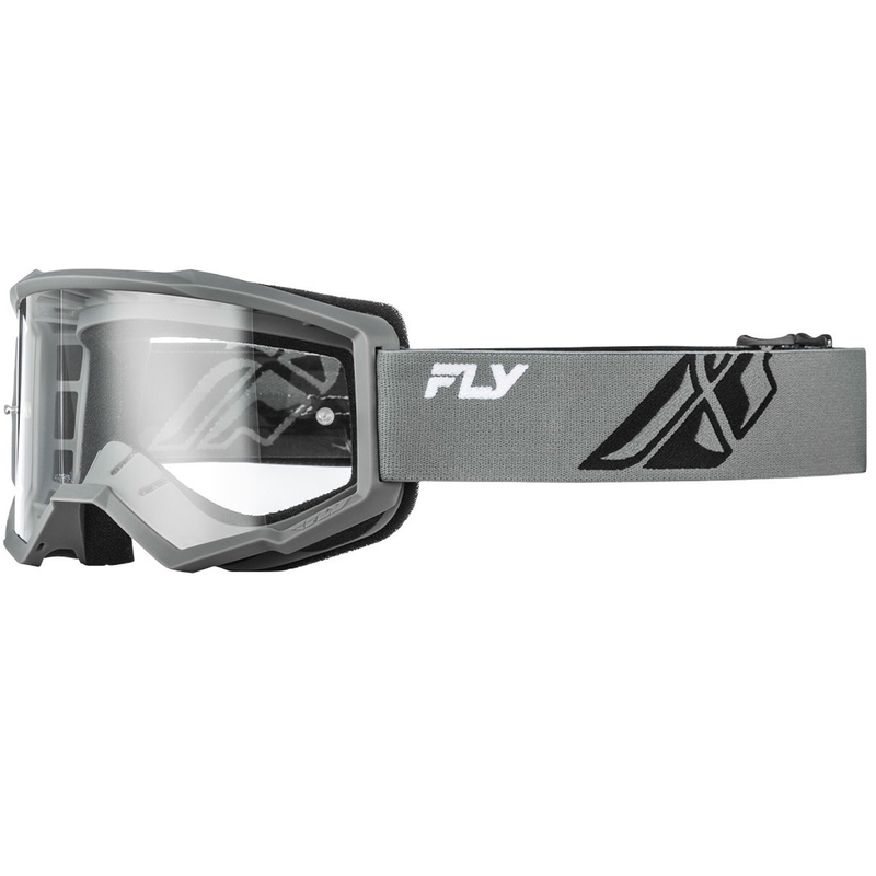 Lunettes de motocross Fly Racing Focus gris-noir II avec plexiglas transparent