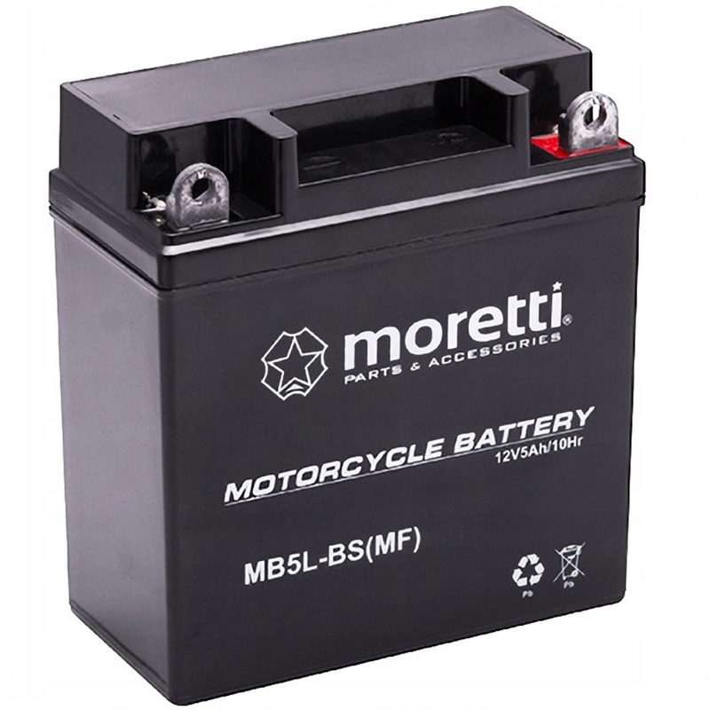 Batterie gel sans entretien Moretti MB5L-BS, 12V 5Ah sans voltmètre