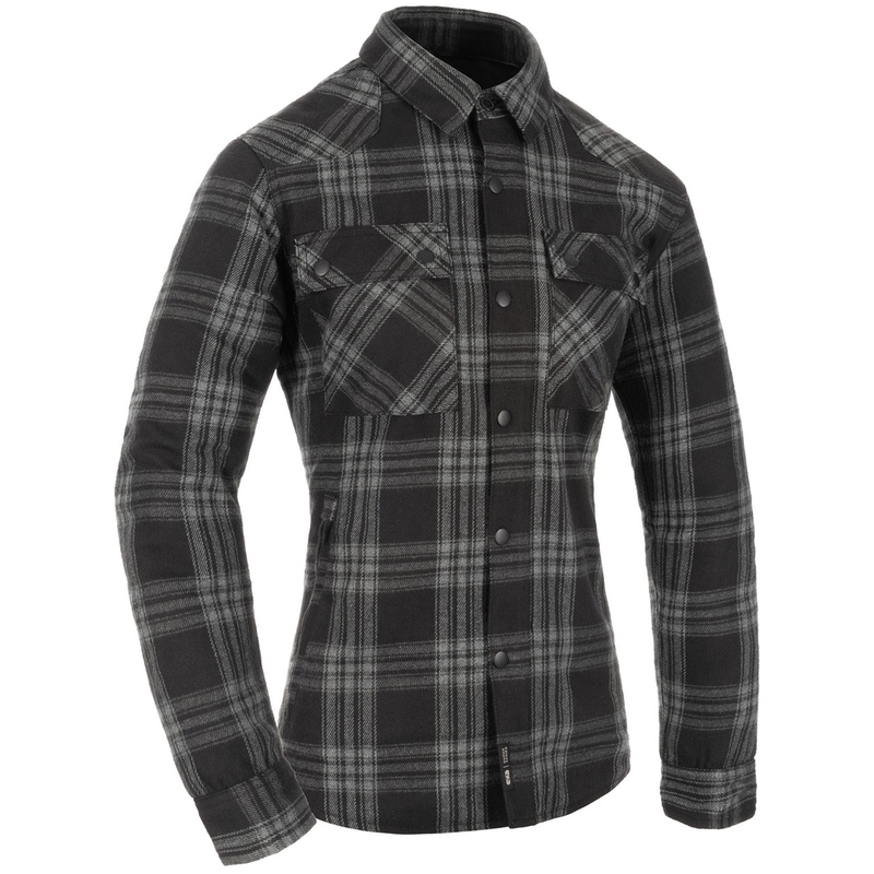Chemise moto femme Oxford Kickback 3.0 grise
