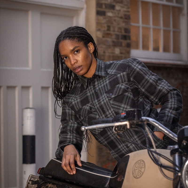 Chemise moto femme Oxford Kickback 3.0 grise