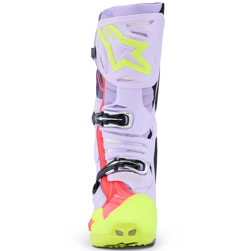 Bottes de moto Alpinestars Tech 10 Supervented violet-jaune fluo-rose