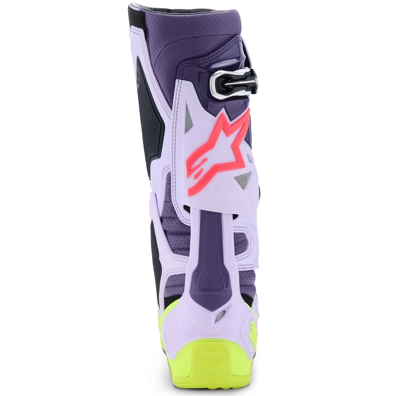 Bottes de moto Alpinestars Tech 10 Supervented violet-jaune fluo-rose