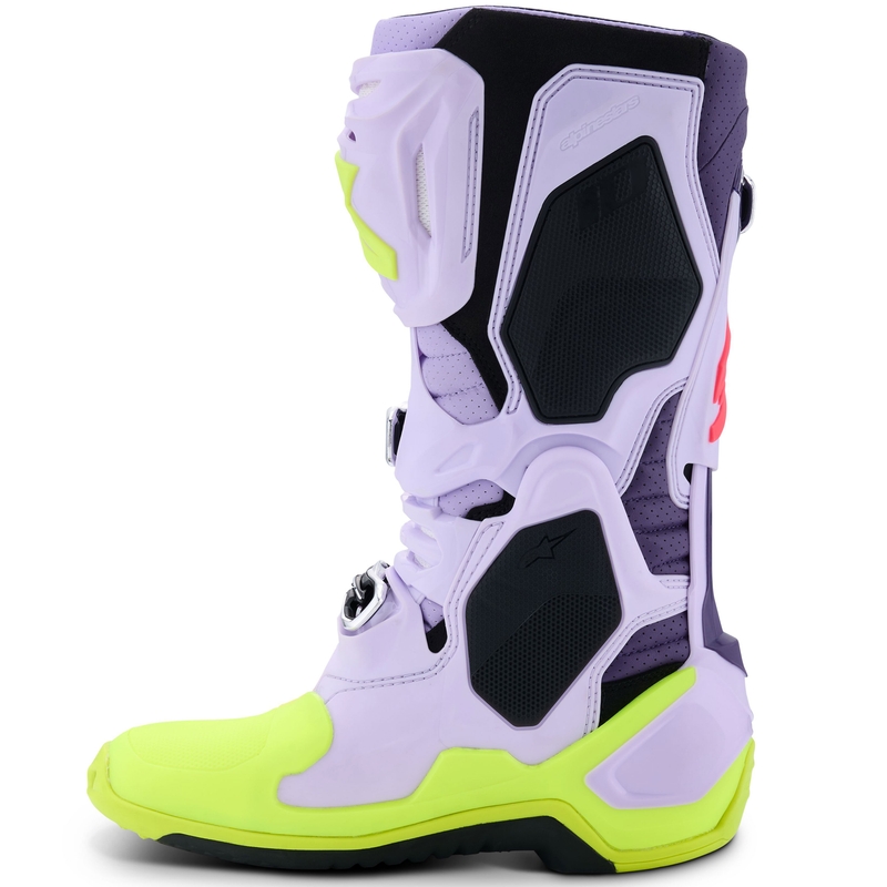 Bottes de moto Alpinestars Tech 10 Supervented violet-jaune fluo-rose