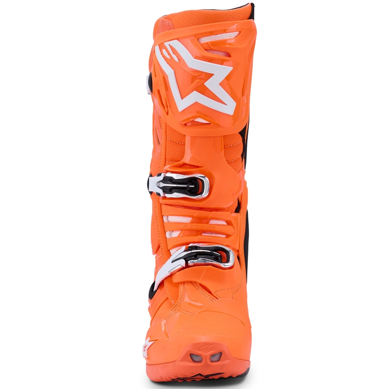 Bottes moto Alpinestars Tech 10 Supervented orange fluo-noir-blanc