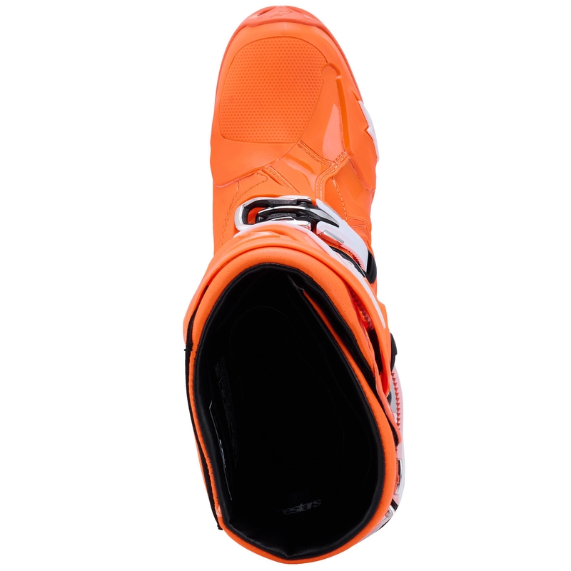 Bottes moto Alpinestars Tech 10 Supervented orange fluo-noir-blanc