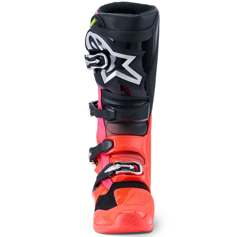 Bottes moto Alpinestars Tech 7 noir-rouge fluo-rose fluo