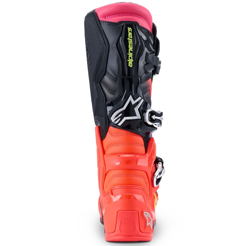 Bottes moto Alpinestars Tech 7 noir-rouge fluo-rose fluo