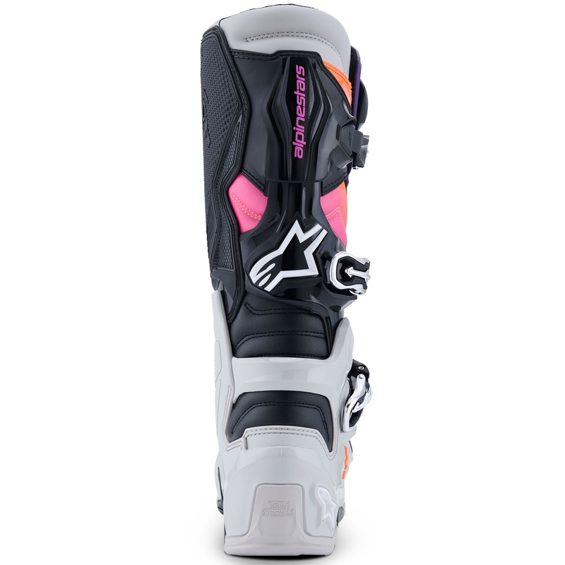 Bottes moto Alpinestars Tech 7 noir-gris clair-orange fluo-dégradé