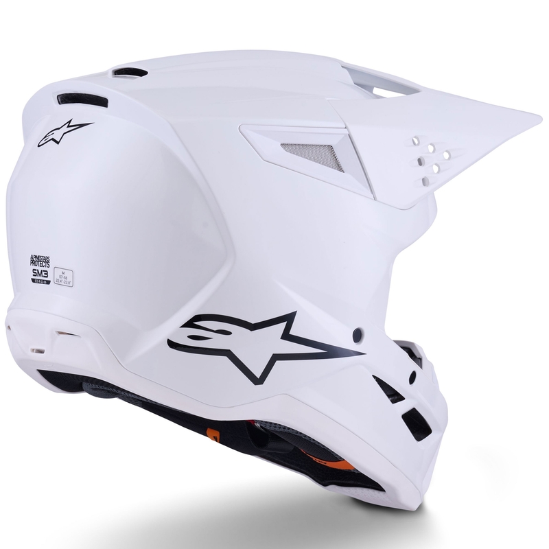 Casque de motocross Alpinestars S-M3 Solid blanc