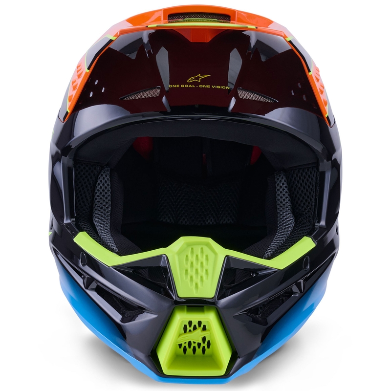 Casque de motocross Alpinestars S-M3 Fray noir-orange fluo-jaune fluo-turquoise