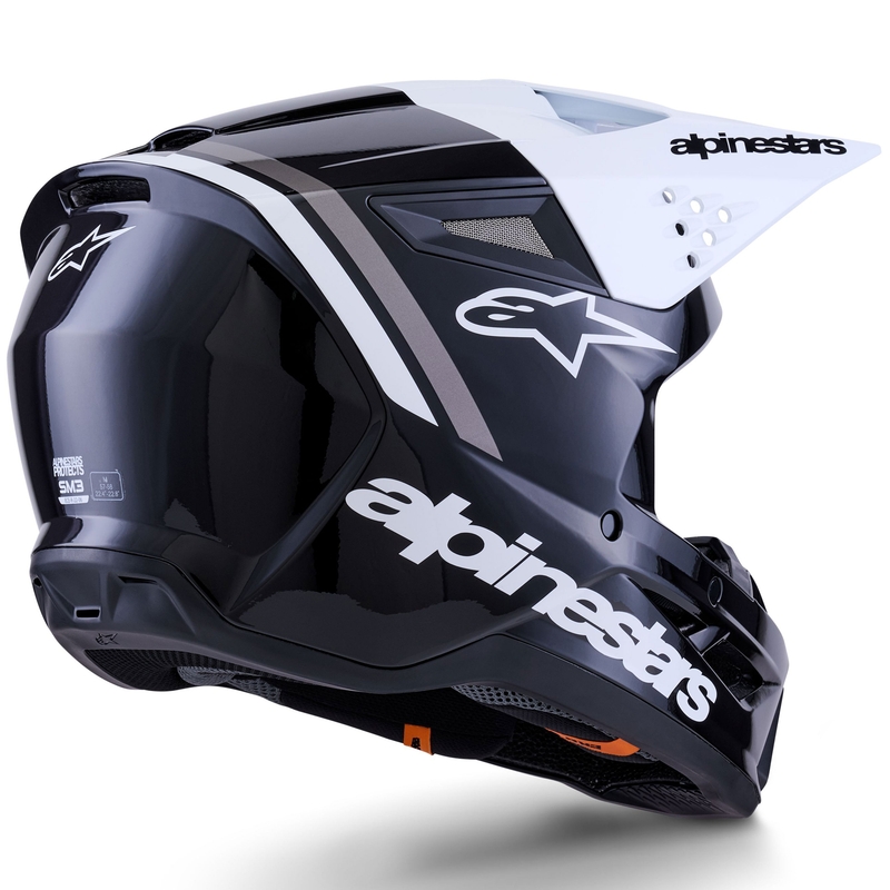 Casque de motocross Alpinestars S-M3 Radium noir-blanc-gris