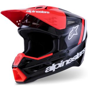 Casque de motocross Alpinestars S-M3 Radium noir-rouge fluo-blanc