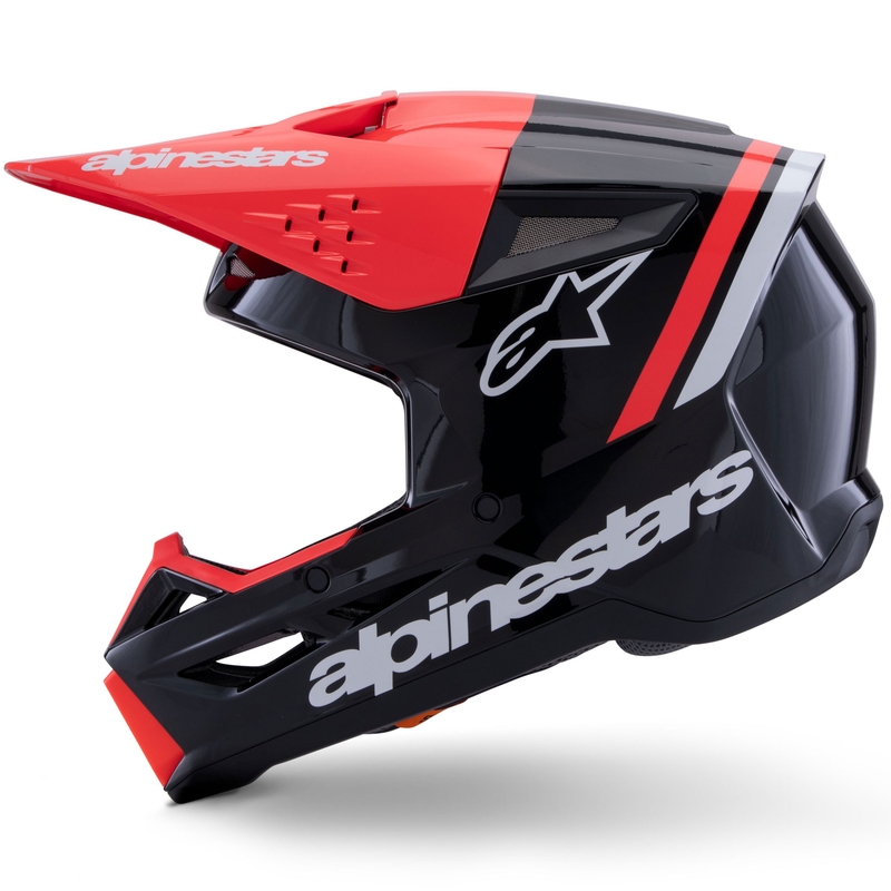 Casque de motocross Alpinestars S-M3 Radium noir-rouge fluo-blanc