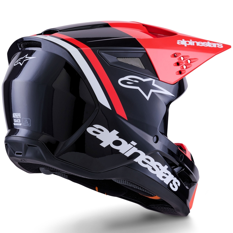 Casque de motocross Alpinestars S-M3 Radium noir-rouge fluo-blanc