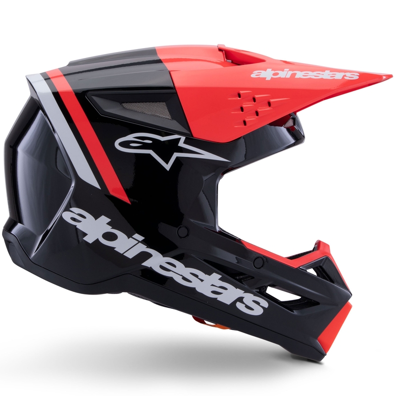Casque de motocross Alpinestars S-M3 Radium noir-rouge fluo-blanc
