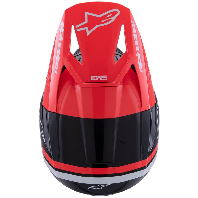 Casque de motocross Alpinestars S-M3 Radium noir-rouge fluo-blanc
