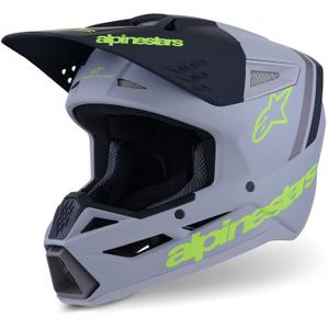 Casque de motocross Alpinestars S-M3 Radium gris mat-jaune fluo-noir