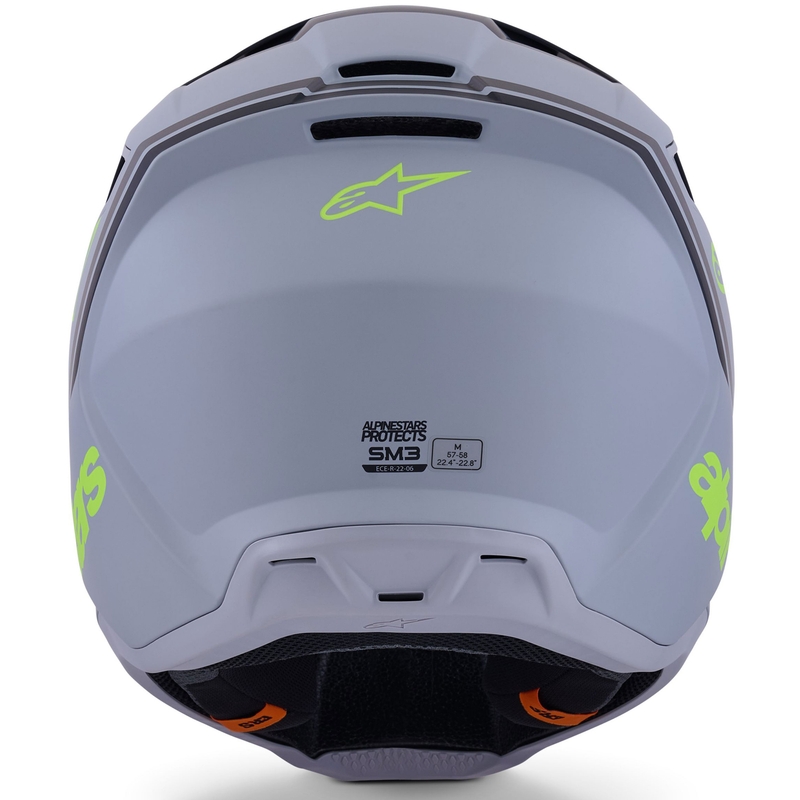 Casque de motocross Alpinestars S-M3 Radium gris mat-jaune fluo-noir