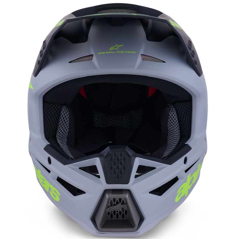 Casque de motocross Alpinestars S-M3 Radium gris mat-jaune fluo-noir