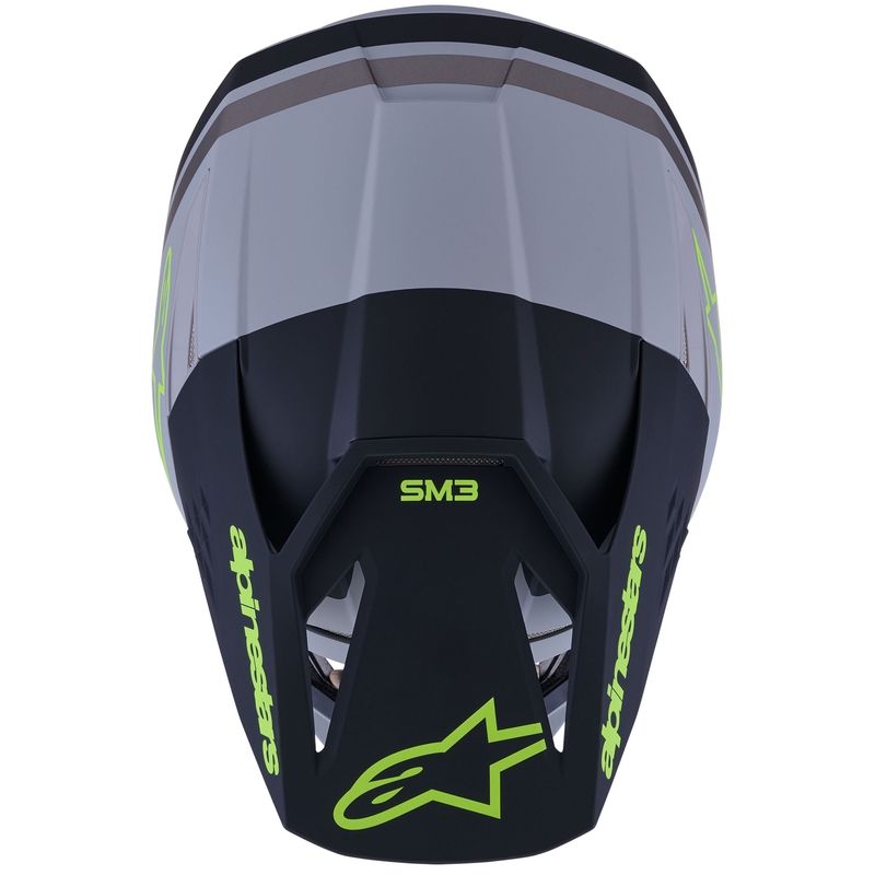 Casque de motocross Alpinestars S-M3 Radium gris mat-jaune fluo-noir