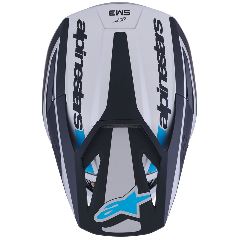 Casque de motocross Alpinestars S-M3 Heat argent-bleu-noir mat