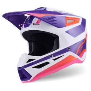 Casque de motocross Alpinestars S-M3 Heat blanc-violet-rose