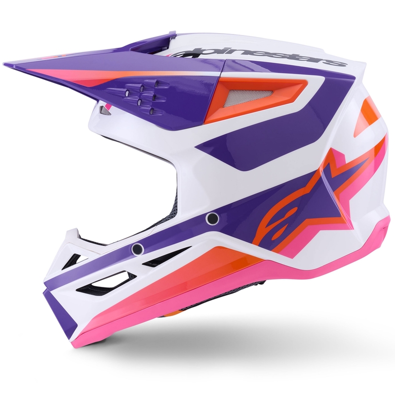 Casque de motocross Alpinestars S-M3 Heat blanc-violet-rose