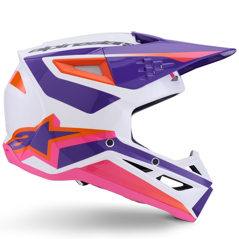 Casque de motocross Alpinestars S-M3 Heat blanc-violet-rose