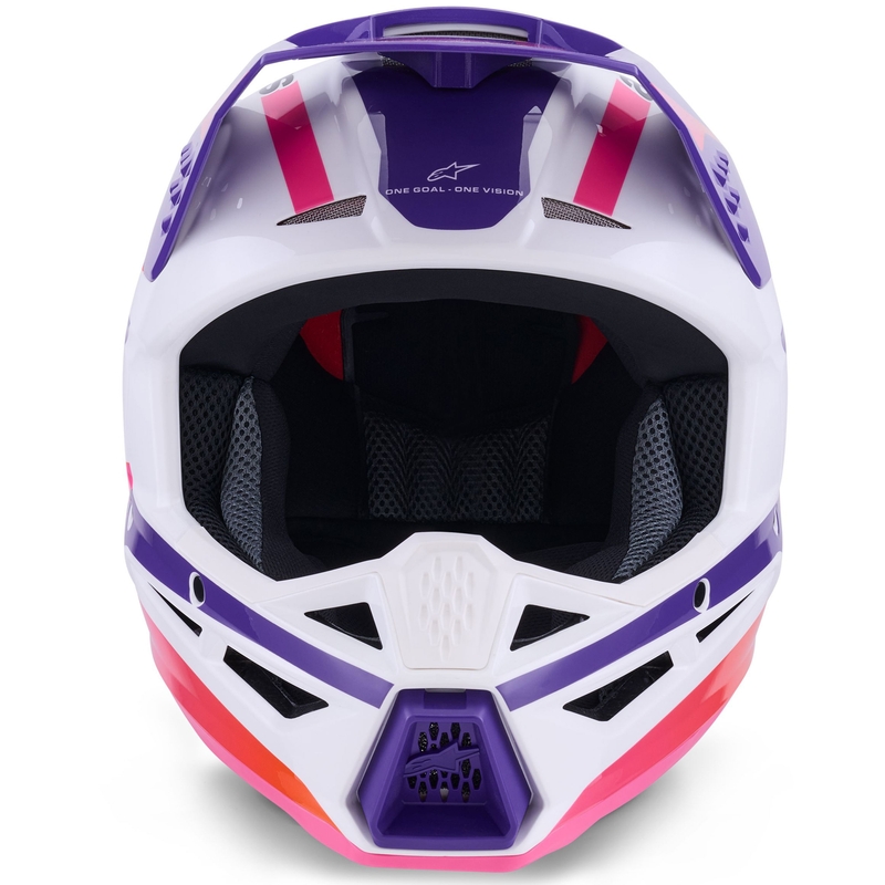 Casque de motocross Alpinestars S-M3 Heat blanc-violet-rose