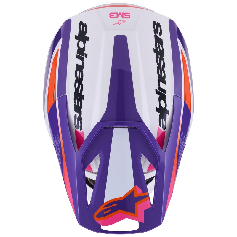 Casque de motocross Alpinestars S-M3 Heat blanc-violet-rose