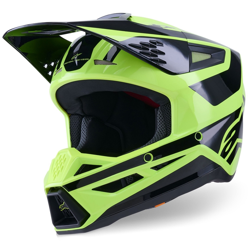Casque de motocross Alpinestars S-M3 Heat jaune fluo-noir