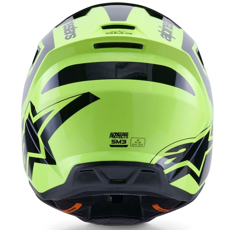 Casque de motocross Alpinestars S-M3 Heat jaune fluo-noir