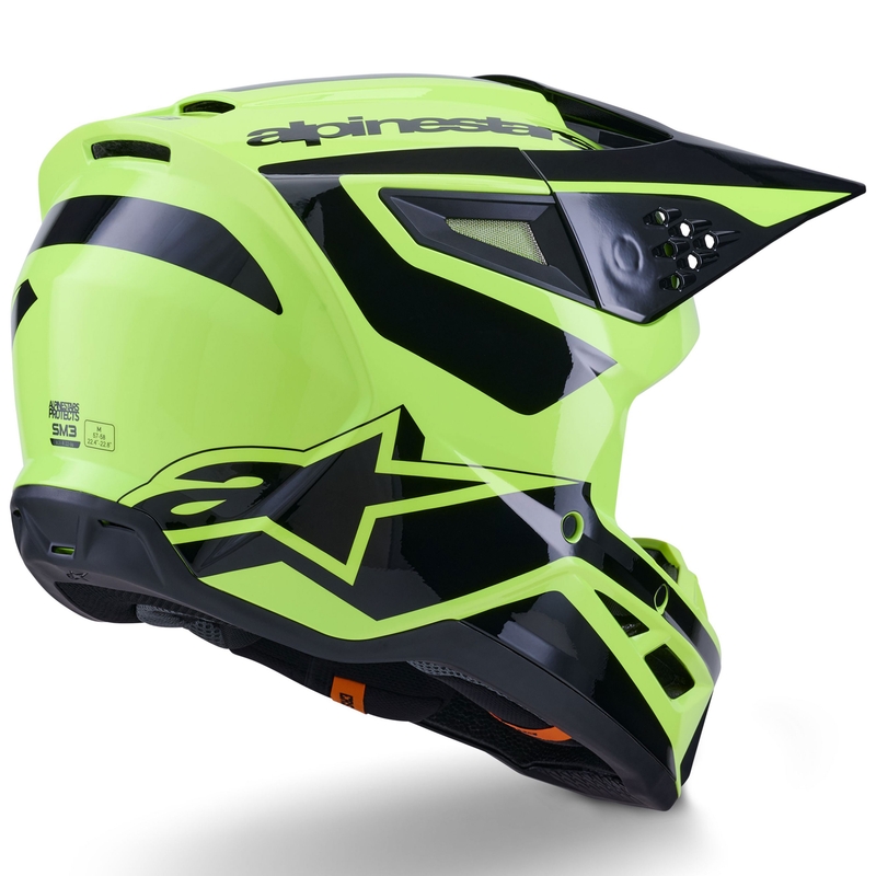 Casque de motocross Alpinestars S-M3 Heat jaune fluo-noir