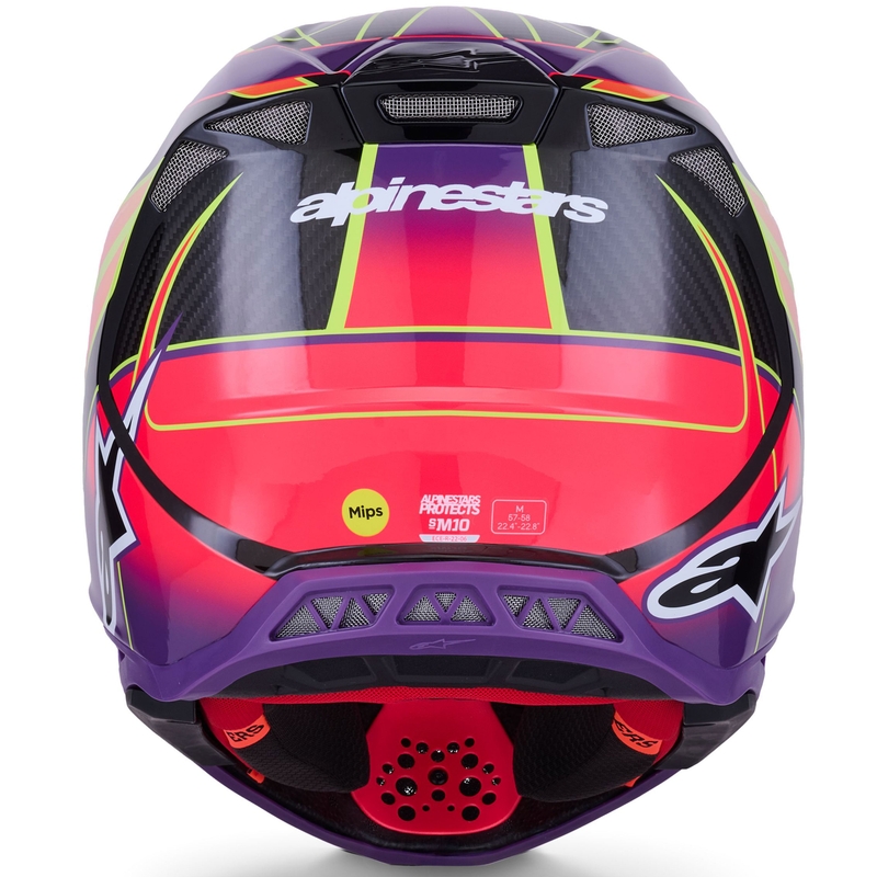 Casque de motocross Alpinestars Supertech S-M10 Era, rose, violet et jaune fluo