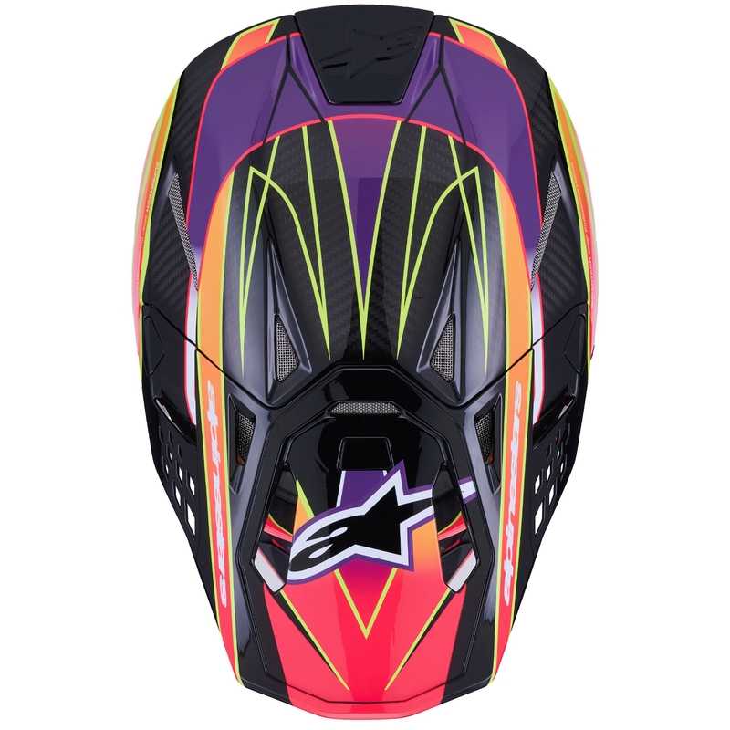 Casque de motocross Alpinestars Supertech S-M10 Era, rose, violet et jaune fluo