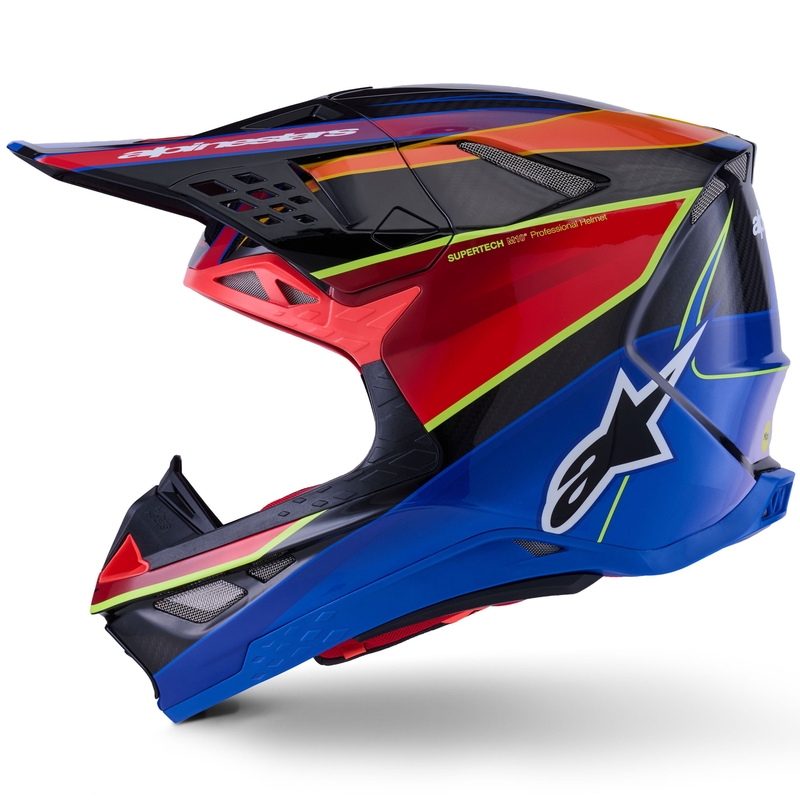 Casque de motocross Alpinestars Supertech S-M10 Era bleu-rouge-jaune fluo