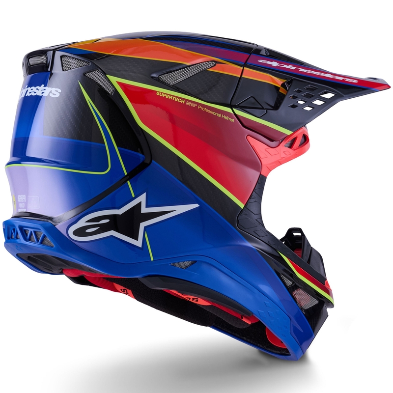 Casque de motocross Alpinestars Supertech S-M10 Era bleu-rouge-jaune fluo