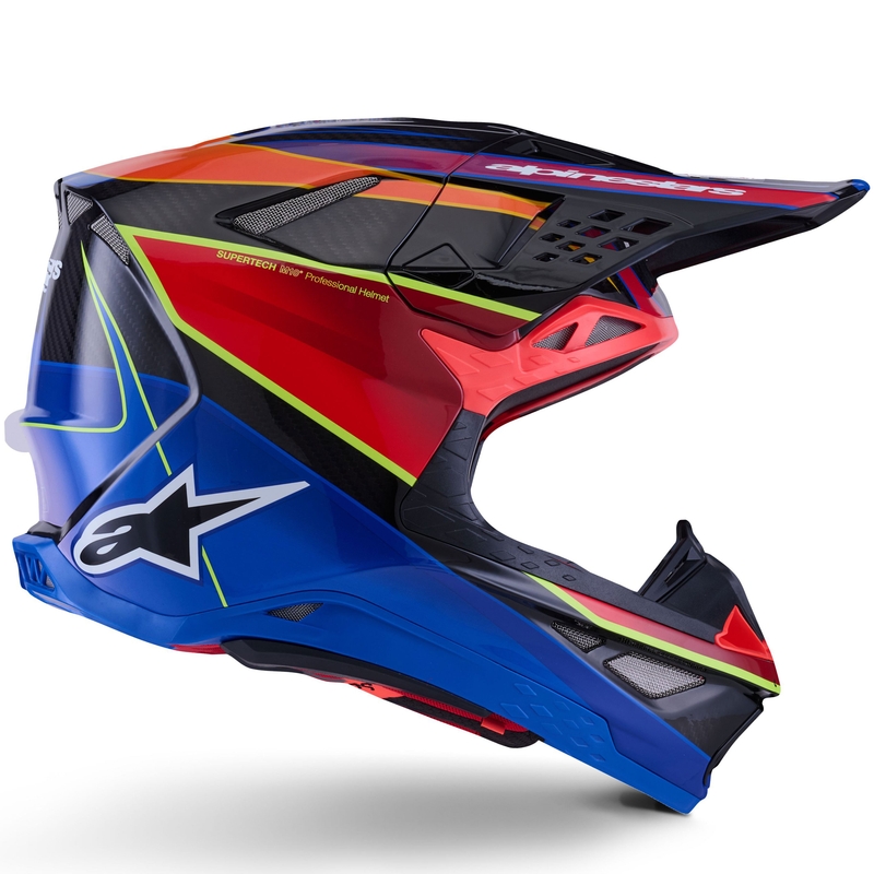 Casque de motocross Alpinestars Supertech S-M10 Era bleu-rouge-jaune fluo