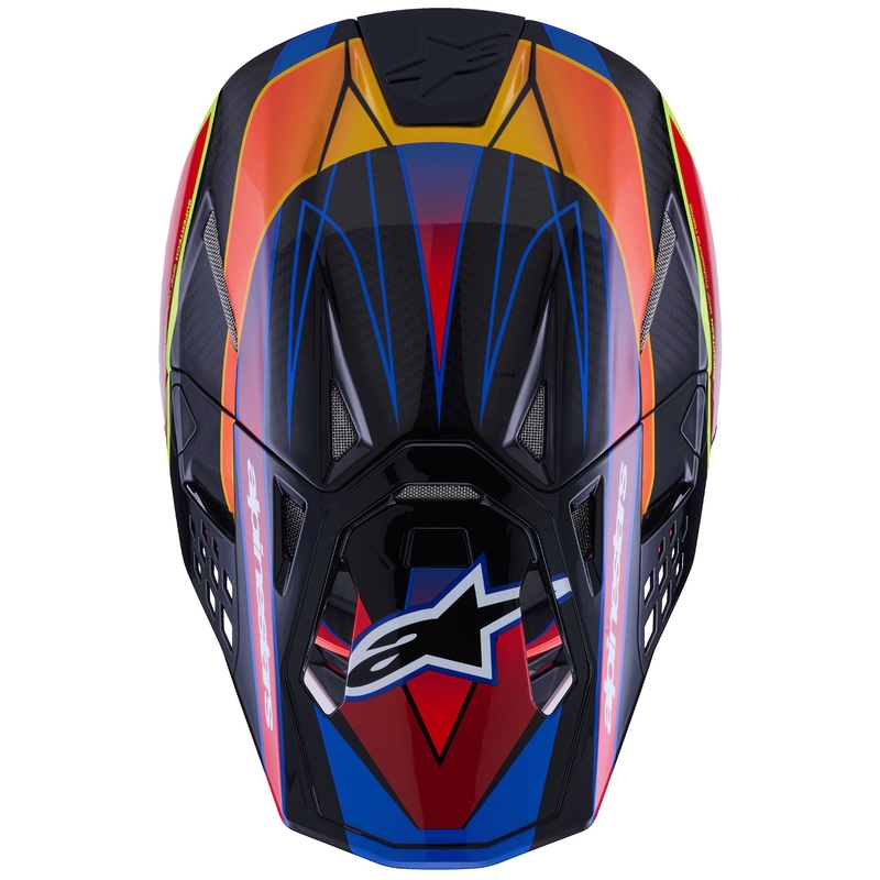 Casque de motocross Alpinestars Supertech S-M10 Era bleu-rouge-jaune fluo