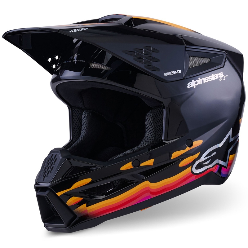 Casque de motocross Alpinestars S-M3 Force noir-jaune-rouge-blanc